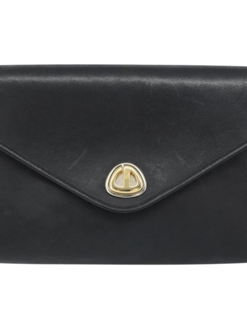 Christian Dior Chain Shoulder Bag Leather Black Gold Auth bs31815 - Picture 2 of 16